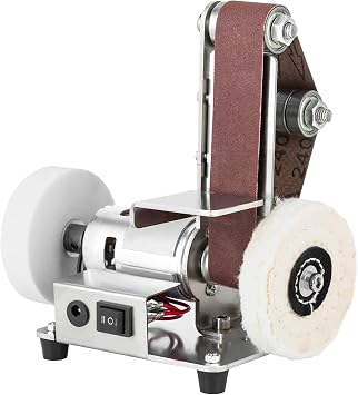 Portable Table Top Grinder Polisher With 7 Adjustable Speed, Electric Mini Belt Sander Bench Grinder Sanding Machine High Speed 4000-9000rpm