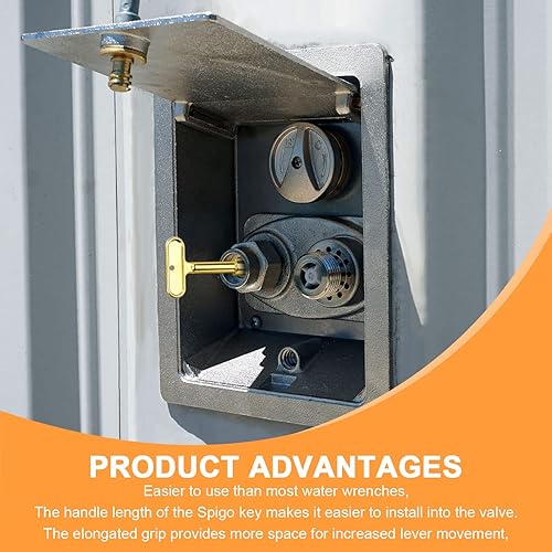 Miniatura 3 de P1300-PART-13-KEY Llave de boca de actualización para llave de grifo de agua ZURN para válvulas de hidrante y grifos de pared (cobre brillante)