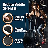 Vista 2 de Bikeroo Cojín Cómodo para Asiento de Bicicleta - Cubierta de Gel Acolchada para Ejercicio, Bicicletas de Montaña y Carretera, Ajuste Universal