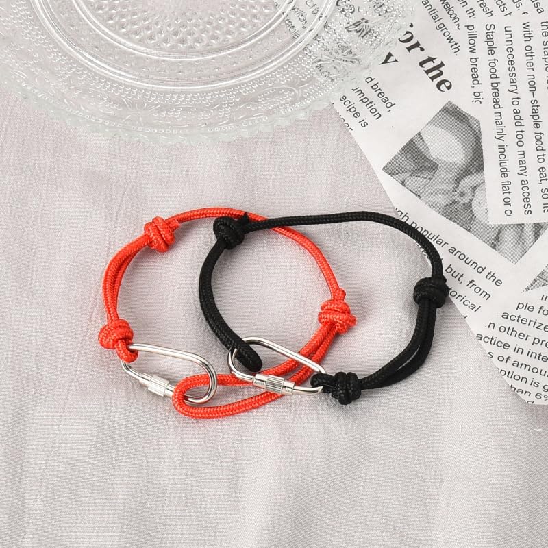 Rock Climbing Cord Bracelet for Best Friend Birthday Christmas Gifts for Bestie Sister Brother Sliding Knot Bracelet Set for Climber Hiking Gifts for Girlfriend Boyfriend Anniversary Wedding Gift - Image 4