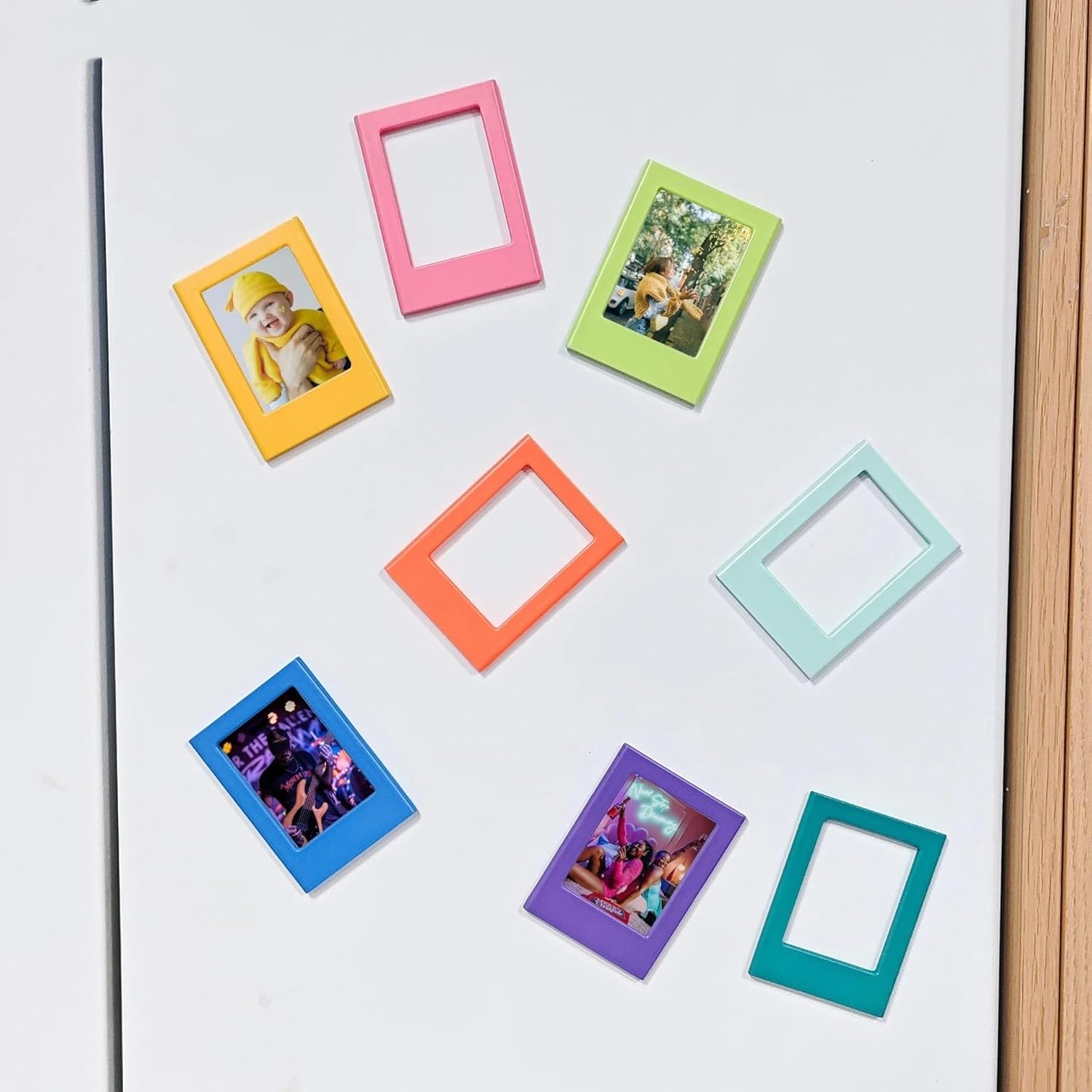 5/10Pc Multi-Color Magnetic Frame For 3 Inch Instant Photos, Double-Sided Fridge Art Display(Black,10pcs)