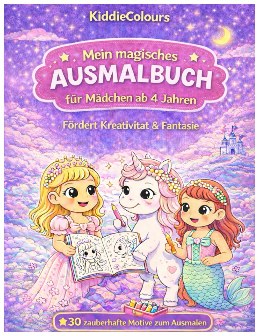 Mein magisches Ausmalbuch für Mädchen ab 4 Jahren: – Fördert Kreativität & Fantasie mit Prinzessinnen, Einhörnern & Meerjungfrauen