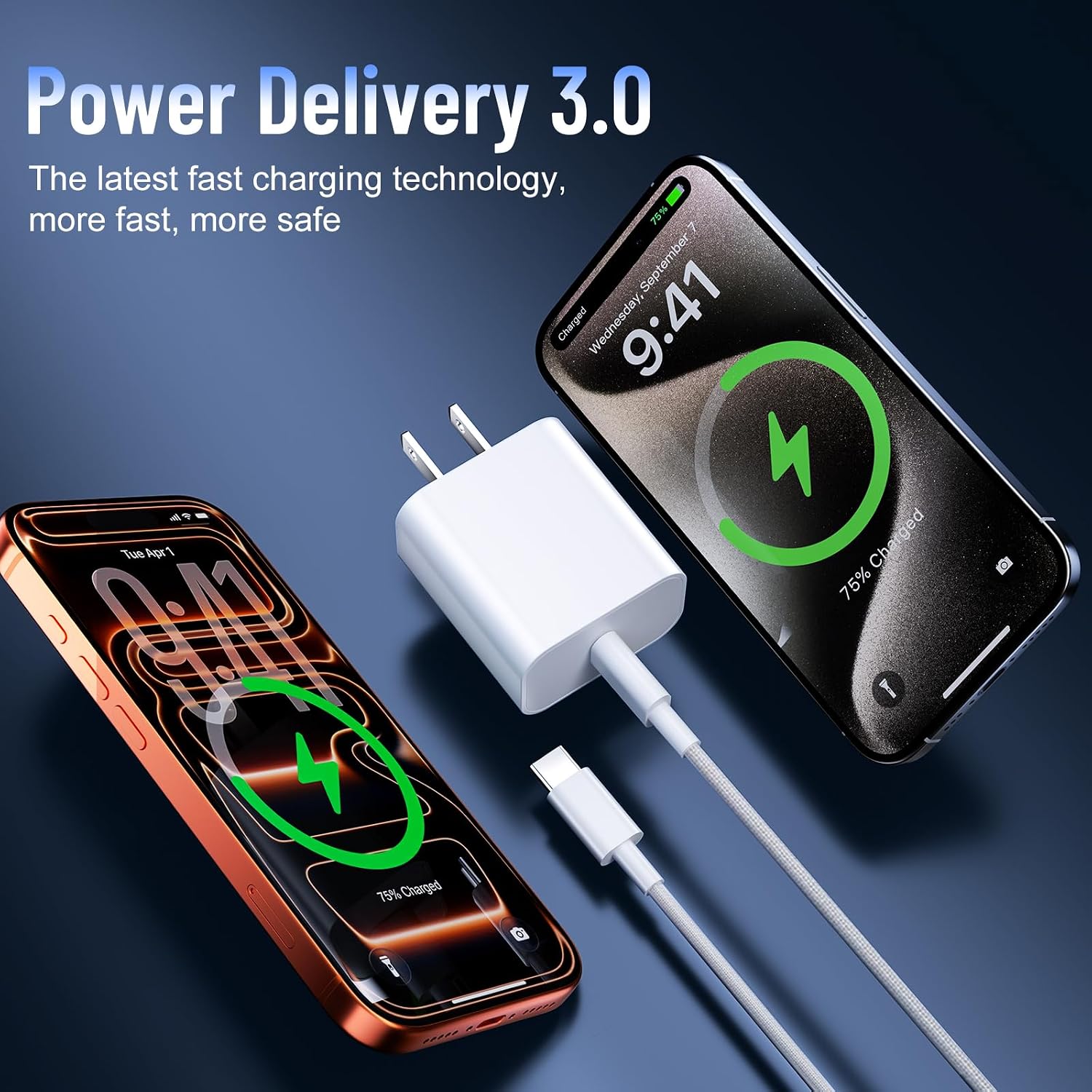 iPhone 17 16 Pro Charger Fast Charging 6.6/10ft Long Braided USB C to C Cord,2 Pack 20W PD Type C Chargers Fast Charging Cable for iPhone17/17 Pro/17ProMax/Air/16/16e/15,iPad Pro,AirM3/M2/5/4,11/10th