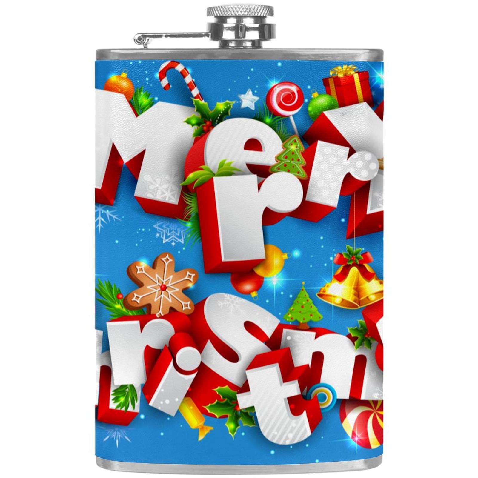 Cadeau pour homme et femme petite flasque Merry Christmas