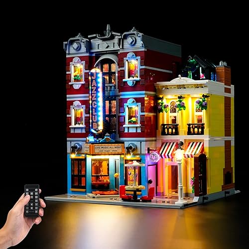 Rorliny Kit de luz LED para Lego Jazz Club 10312, juego de iluminación compatible con Lego 10312 versión de control remoto (solo luces, sin modelos