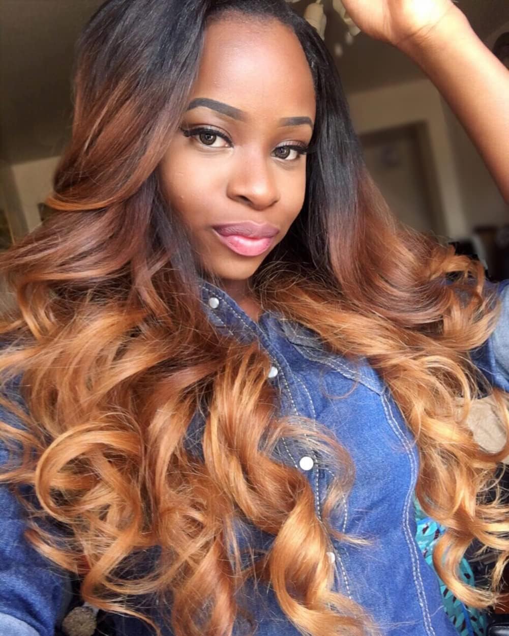 Allove Hair 10a Brazilian Ombre Loose Wave Bundles (10 12 14inch) 3 Bundles Brazilian Virgin Human Hair 3 Tone 1B/4/27 Ombre Hair Extensions Human Hair Weave Bundles