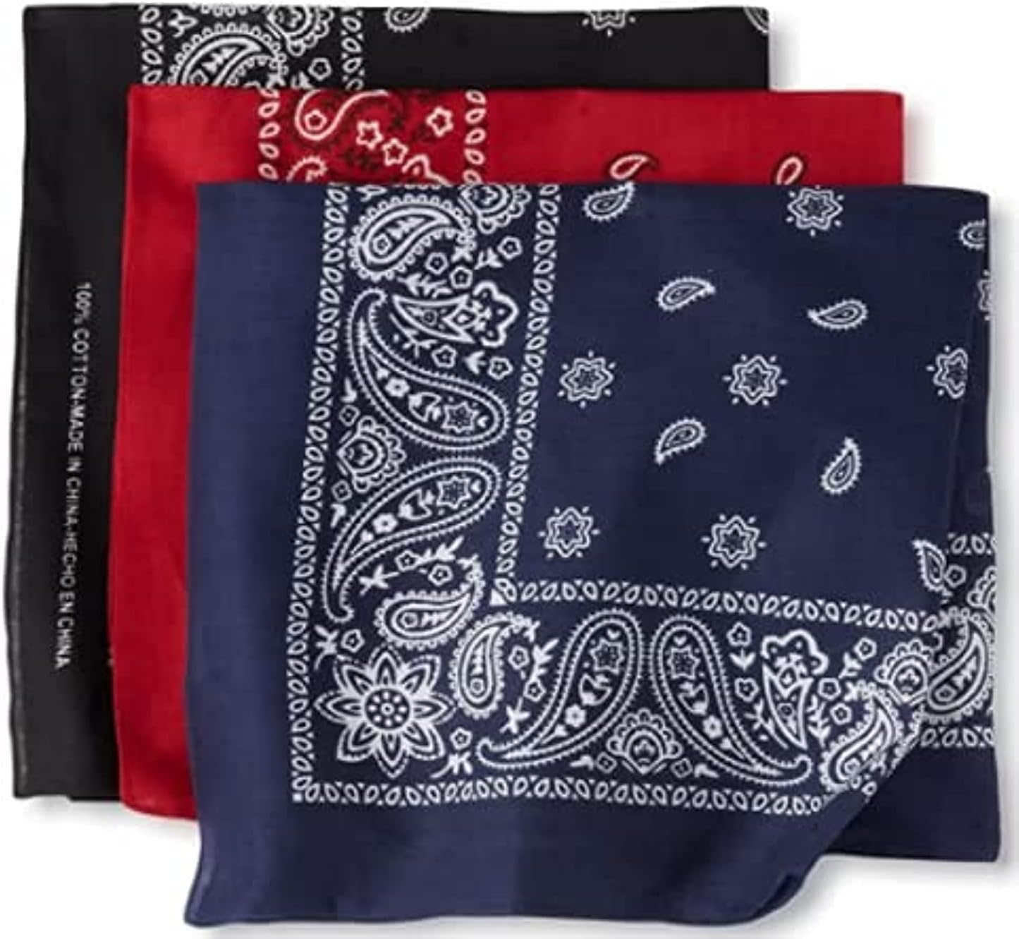 6 Pack(one Dozen) Multi-Purpose Cotton Paisley Cowboy Bandanas Headband for Men and Women
