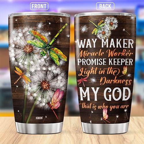 Miniatura 39 de CUBICER Vaso de mariposas de 20 onzas con tapa, acero inoxidable, aislado, taza de café, taza de viaje de doble pared, vasos de té para niñas