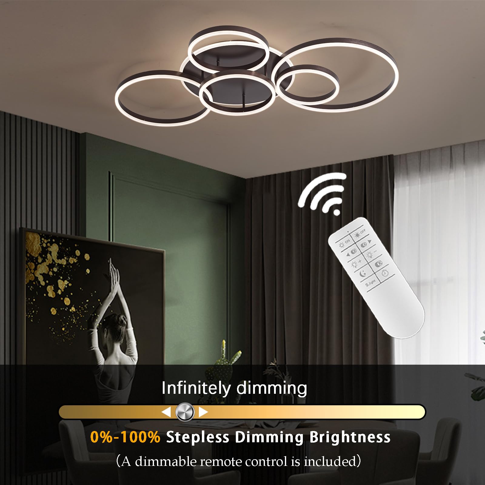 Dimmable LED Flush Mount Ceiling Light Fixture With Remote Control 12inch 24w 3000k 6500k Light Color Adjustable Modern Ultra Thin Wired Lamp Bedroom Kitc - View #2