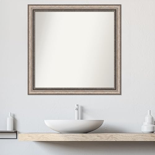 Miniatura 5 de Amanti Art Silver Bathroom Mirror for Over Sink, 29x30 Custom Made Lyla Ornate Silver Rectangle Vanity Mirror, Large Traditional Wood Frame, Hangs