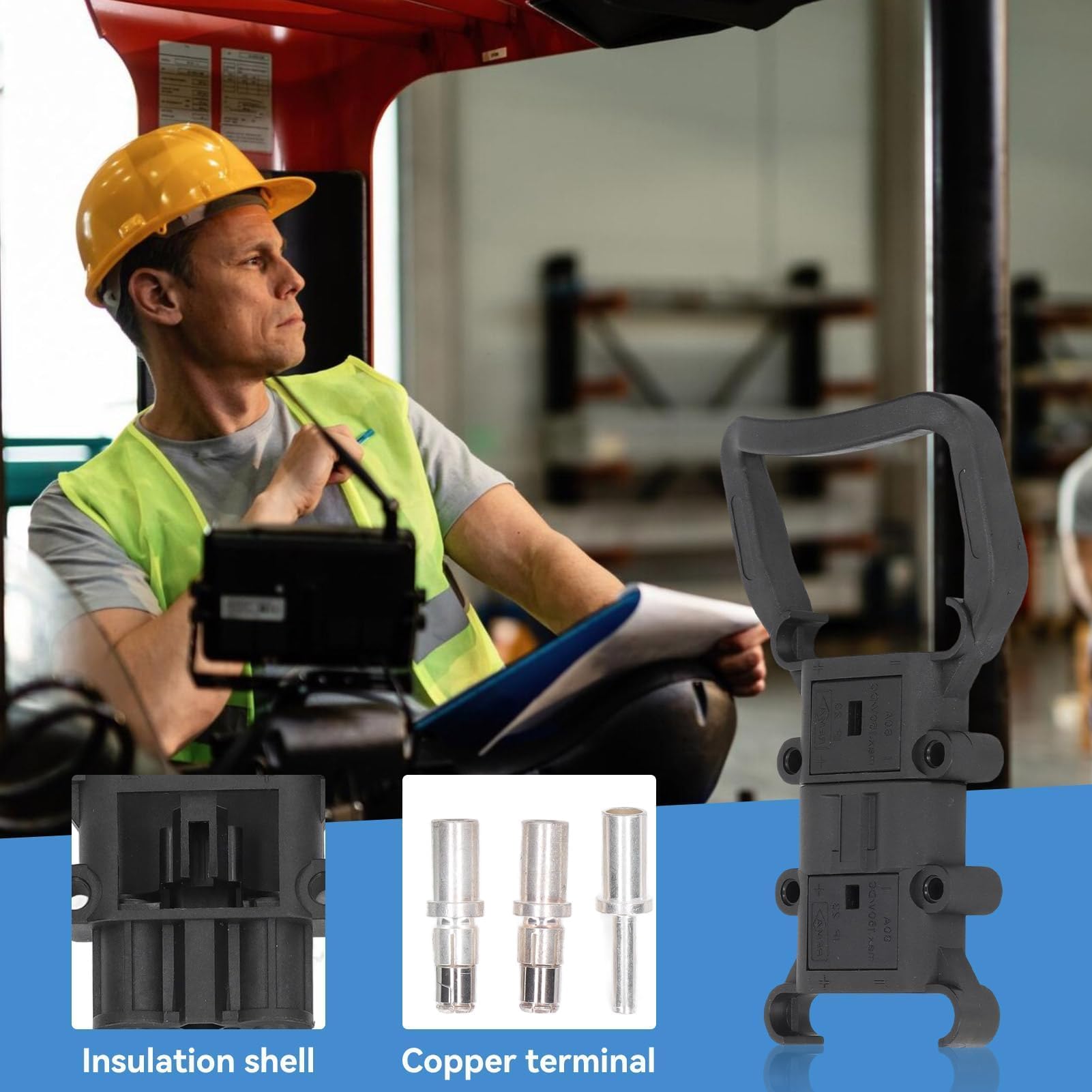 Connettore Rapido Per Batterie, Connettore Di Alimentazione Per Carrelli Elevatori 80A Spina Maschio/femmina A Sgancio Rapido Per Ricarica Batterie Con Terminale Per Apparecchiature Elettriche