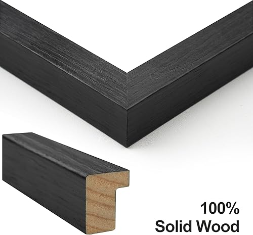 Miniatura 10 de Yaetm Portarretratos de roble de 9 x 12 pulgadas, juego de 2 marcos de fotos de madera natural maciza con vidrio templado, marcos de fotos de madera