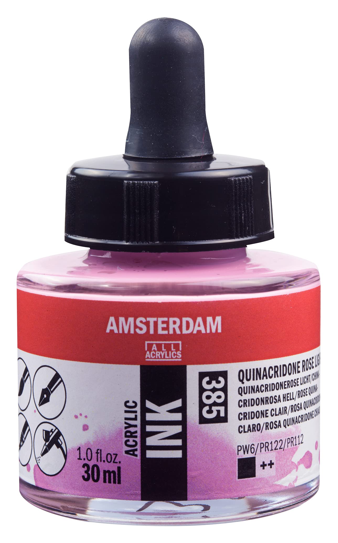 Amsterdam Acrylic Ink Bottle 30 ml Quinacridone rose light 385 (17203850)