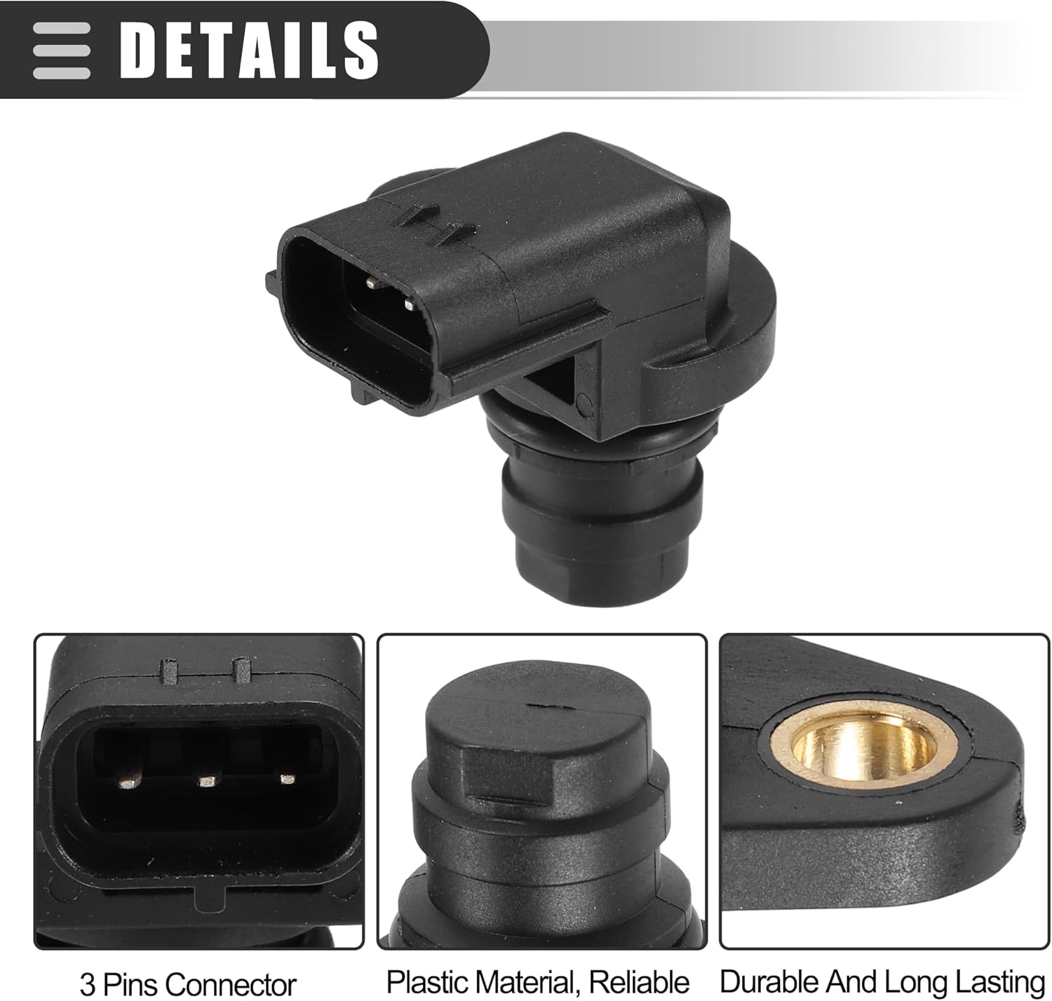 Motoforti CPS Sensor, Engine Camshaft Position Sensor, for Volvo XC60 2010, ABS, Metal, No.8658495, Black, 2pcs