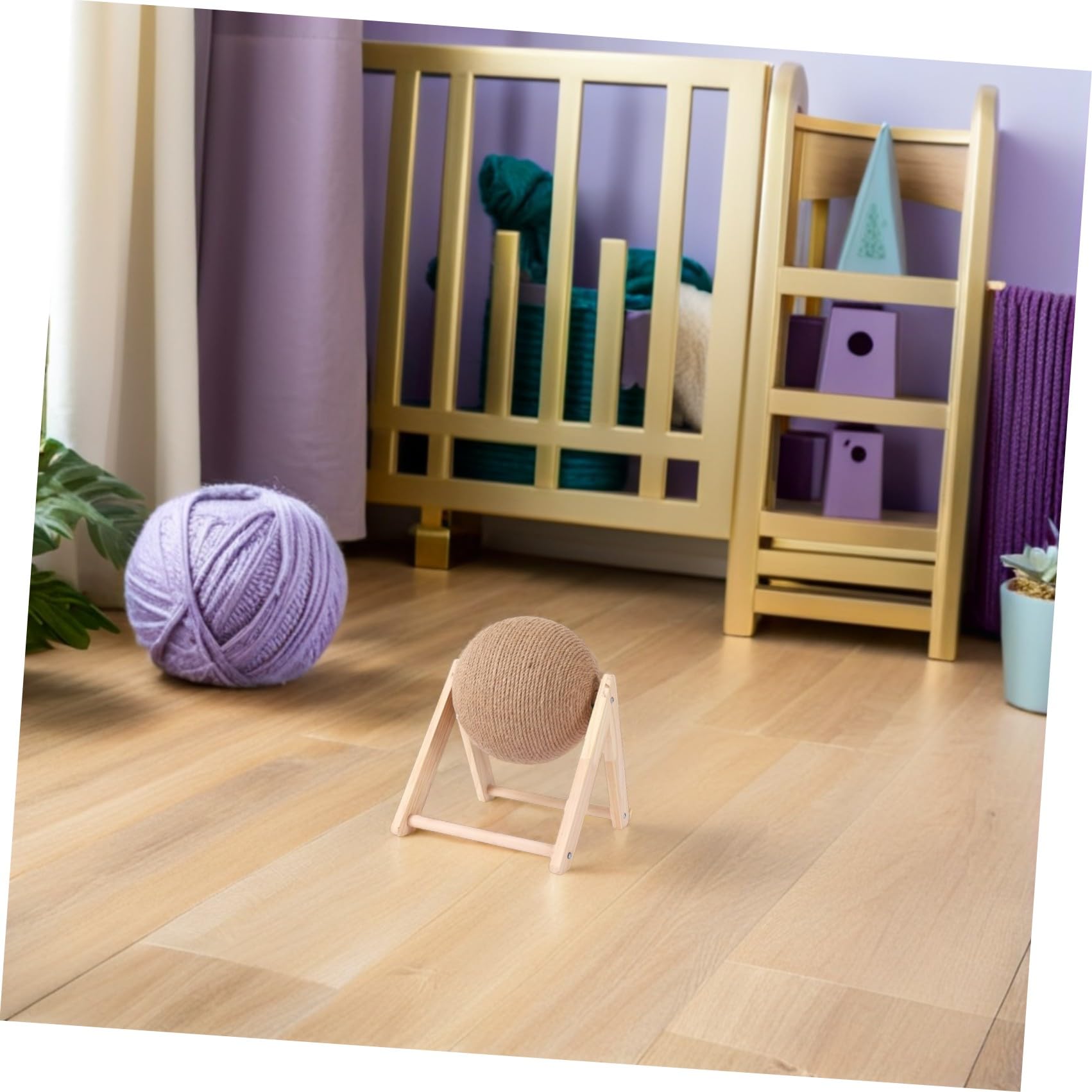 ibasenice 2pezzi Tiragraffi Interattivo Per Gatti Sisal Giocattolo Forma Di Palla Per Allenamento e Gioco Resistente e Decorativo Per Casa e Negozi Di Animali Domestici