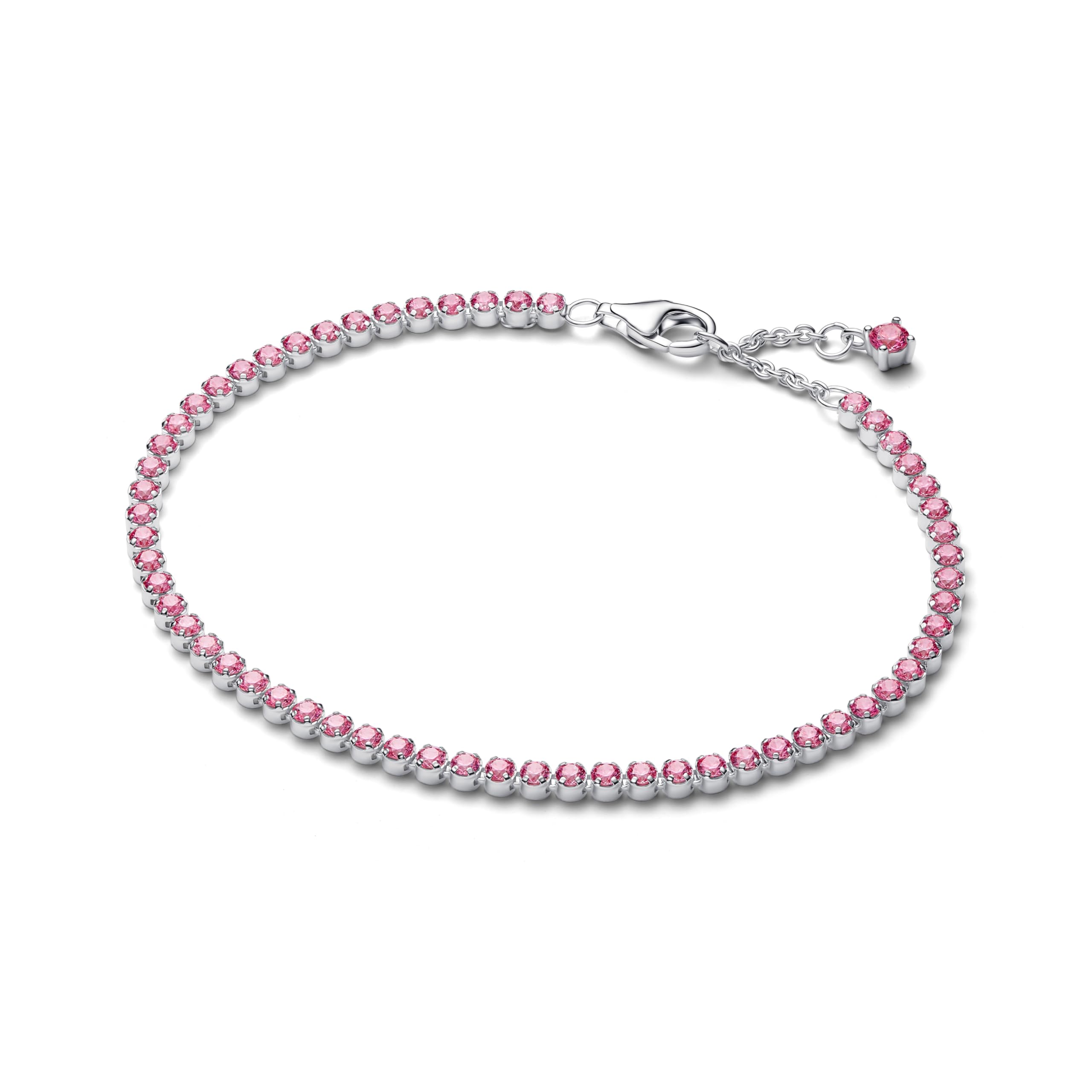 PANDORA Bracciale Tennis Donna Argento Con Zirconi Rosa 593927C02