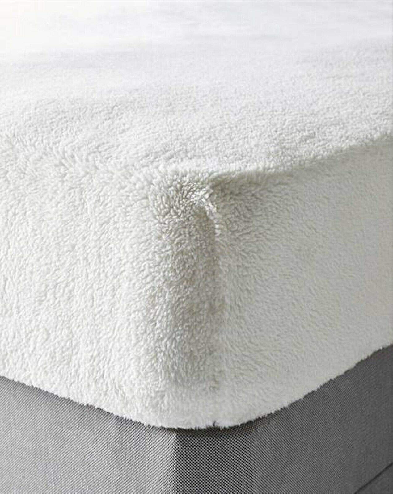 Brit House Boys Ivory Super Soft Teddy Bear Fur Sherpa Cuddly Cosy Warm Extra Deep Fleece Fitted Sheet Bedding Bed Linen (, Small Double)
