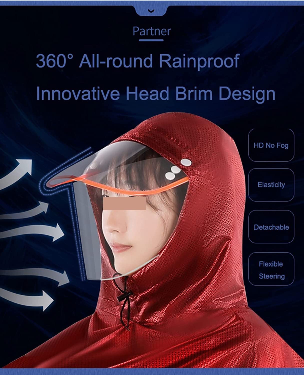 Poncho, Mantella da ciclismo Cappotto antipioggia impermeabile Mantellina Poncho da pioggia ciclismo, Poncho antipioggia con cappuccio, Impermeabile da ciclismo impermeabile, Copertura antipioggia pe