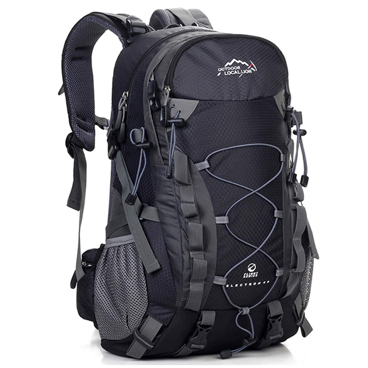 MYMM 40L Outdoor Sports Backpack, Multifunction Lightweight High Capacity Ergonomics Backpack Rucksack Luggage Bag for Climbing, Hiking, Camping, Travel, Men & Women (Black)