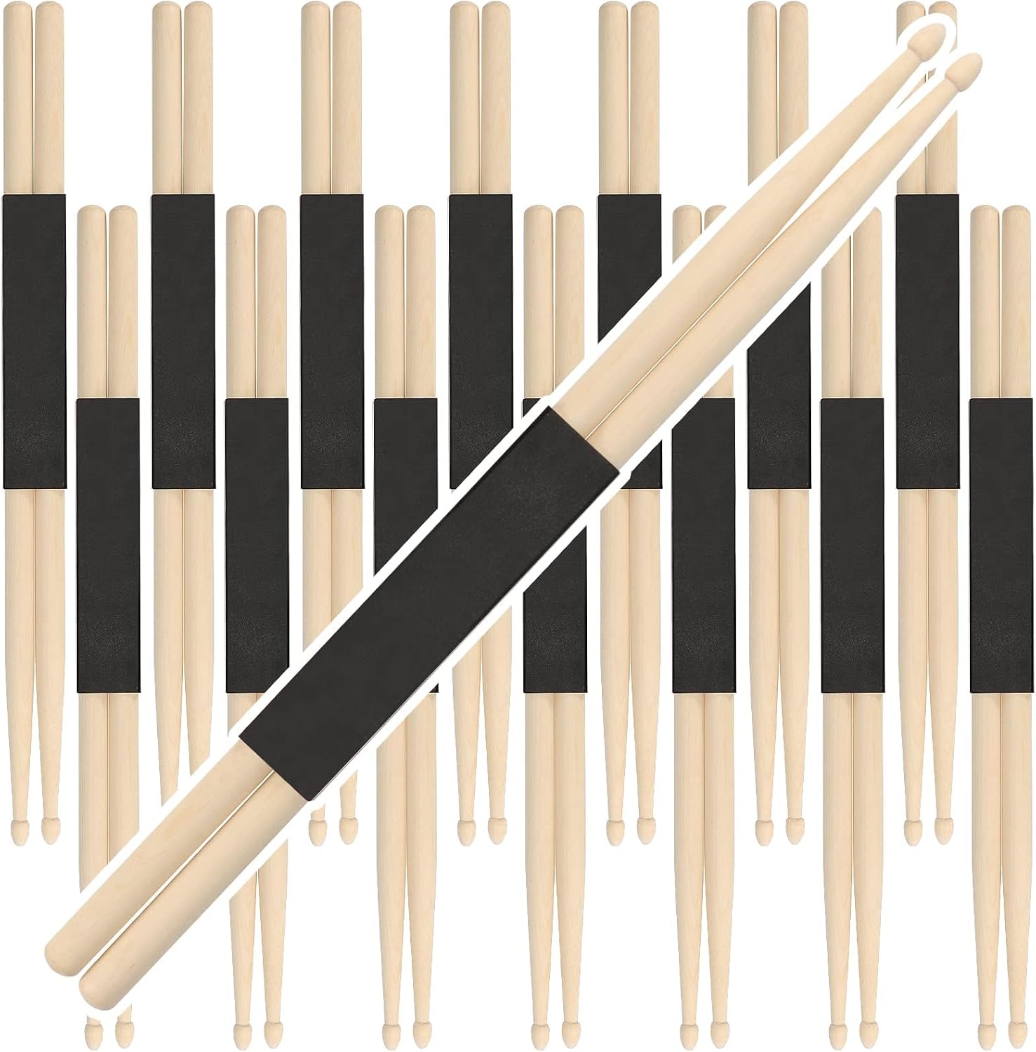 MUKCHAP 15 Pairs/30 PCS 5A Drum Sticks, Maple Drumsticks, Wood Drum Sticks Bulk for Drumming, Practice, Performance, Relaxation