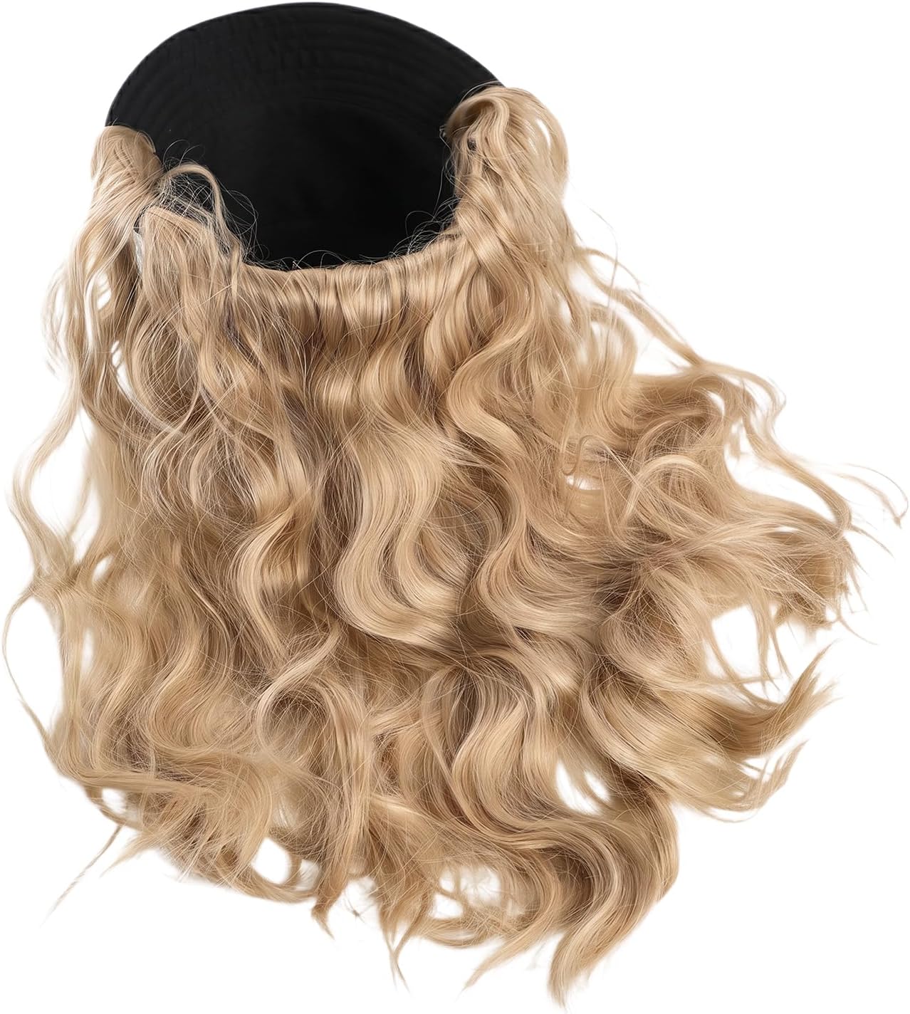 Bucket Hat with Hair for Women,Sun Hat Wig Long Natural Wavy Hair,Natural Looking Daily Use Hairpiece image 4