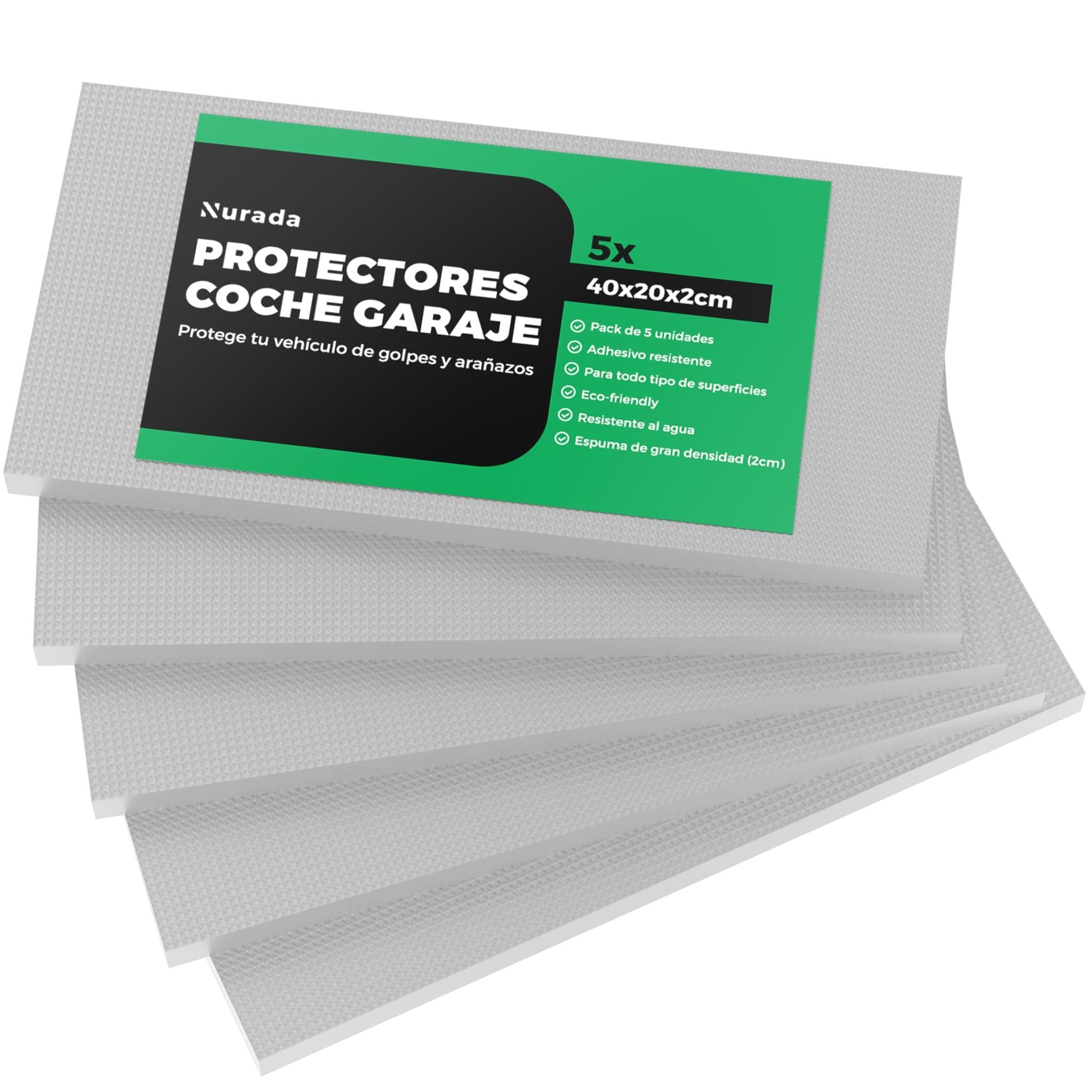 NURADA Garagen Wandschutz (5 Stück) 40X20X2cm, Wandschutz Garage Selbstklebend, Autotürenschutz Garage, Garagenwandschutz, Perfekt um Stöße und Kratzer zu Vermeiden (Grau)