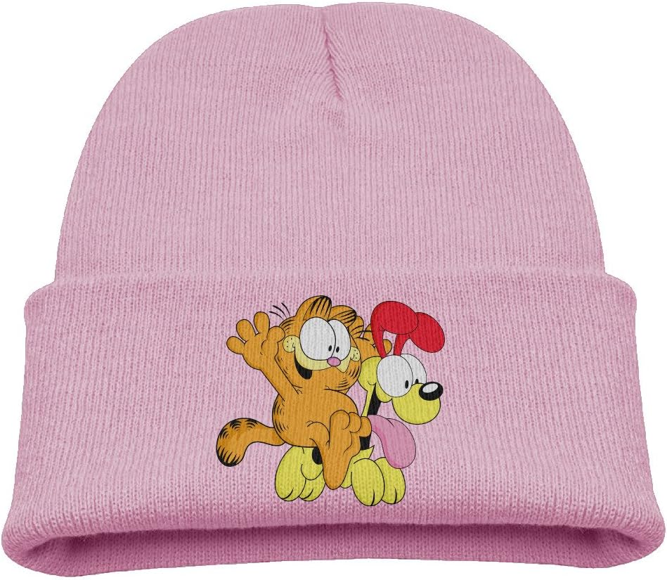 Babala Odie And Garfield Child Knitted Beanie Cap Hat Knit Skully Hat Pink