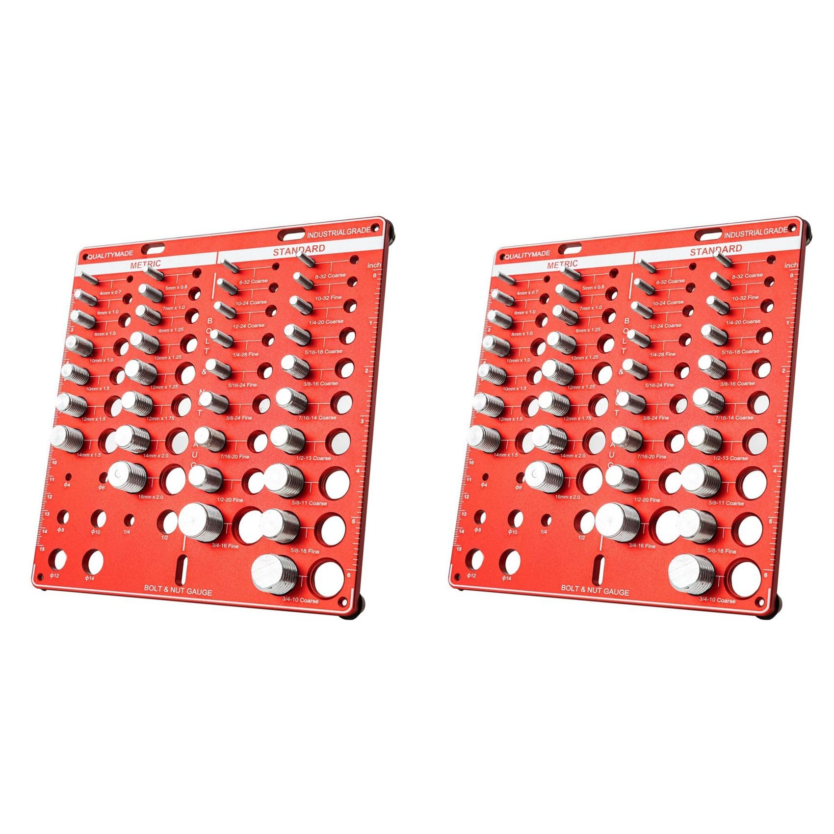 Ctrlzs 2X, 42 Nut And Bolt, Bolt Size And Thread Gauge, Bolt And Nut Identifier Gauge