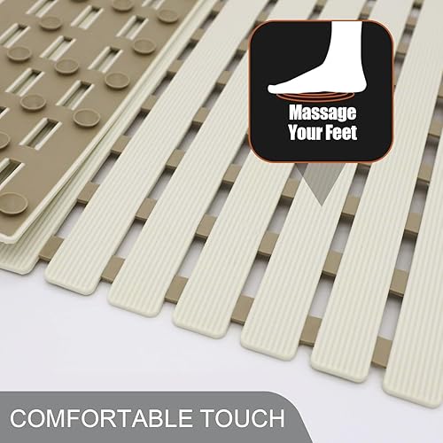 Miniatura 2 de Tapete de ducha antideslizante, tapete de baño antideslizante para bañera, tapete de ducha antideslizante con orificio de drenaje y grandes