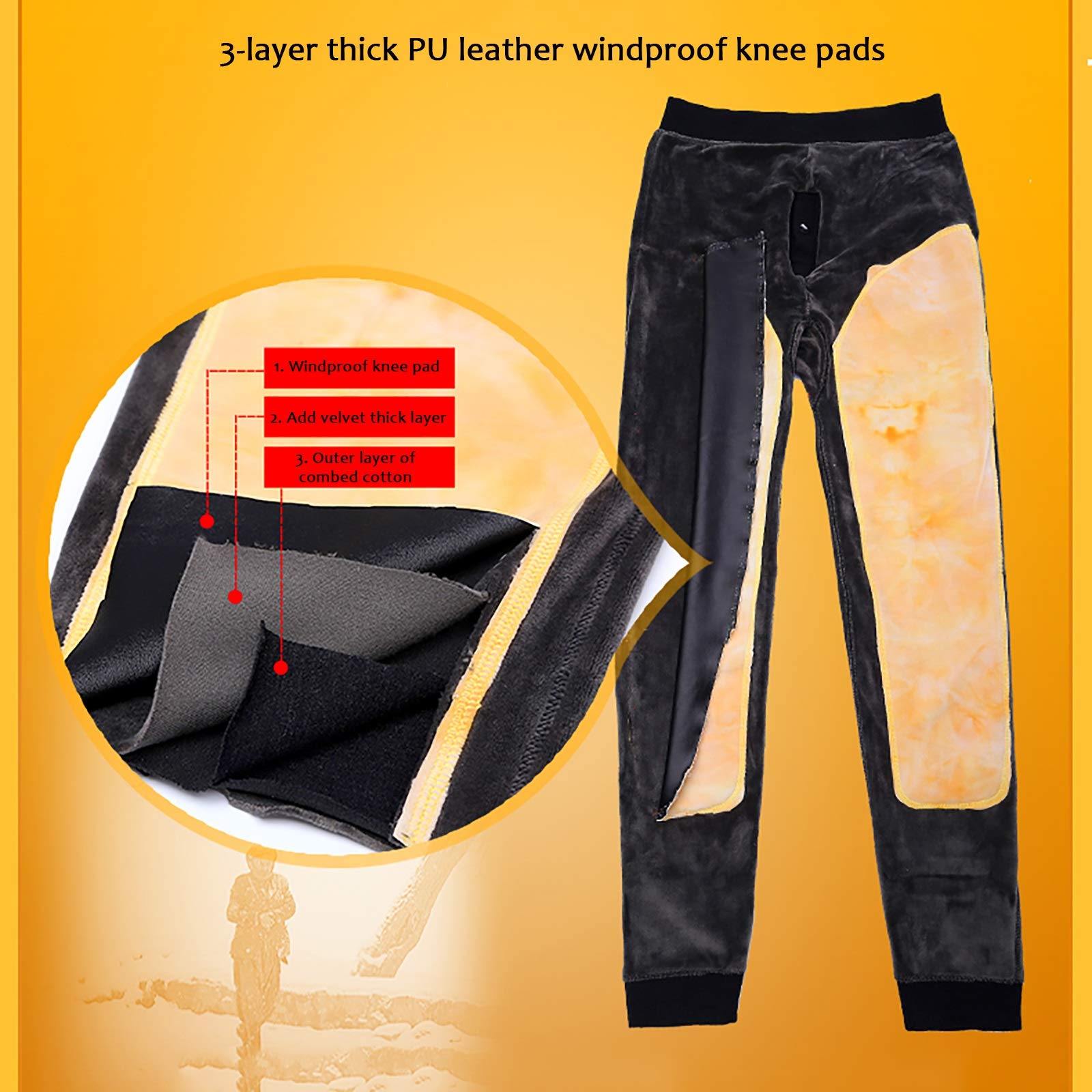 G&F Pantalones Térmicos Hombres Calzoncillos Largos Calentar Capa Base Pantalones Interior Invierno Leggings Pantalones (Color : Black, Size : X-Large)