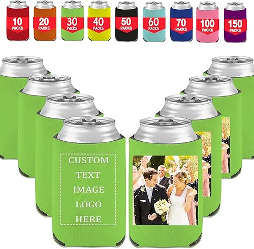 Miniatura 10 de 20 fundas personalizadas para latas de cerveza, a granel, aisladas, con logotipo, foto, texto, para bodas, fiestas de cumpleaños