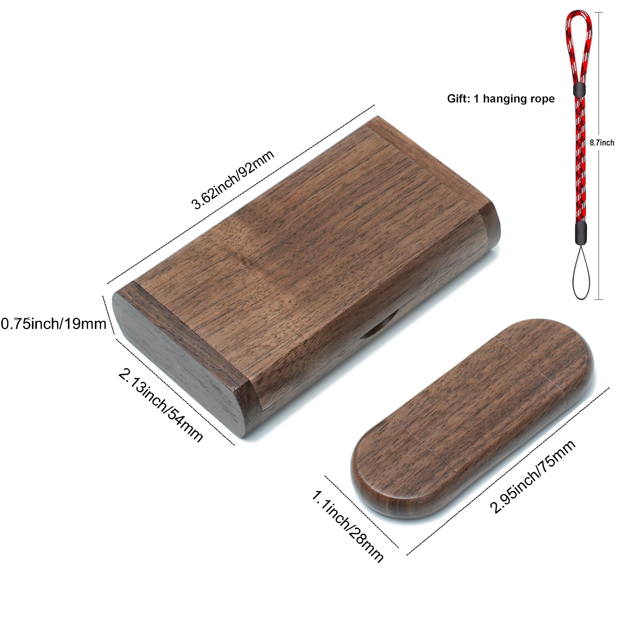 8GB USB C Flash Drive USB 2.0 Flash Drive High Speed Dual OTG Pen Drive Walnut Wood Box for TV, Car, Smartphones, PC, Laptop - 5