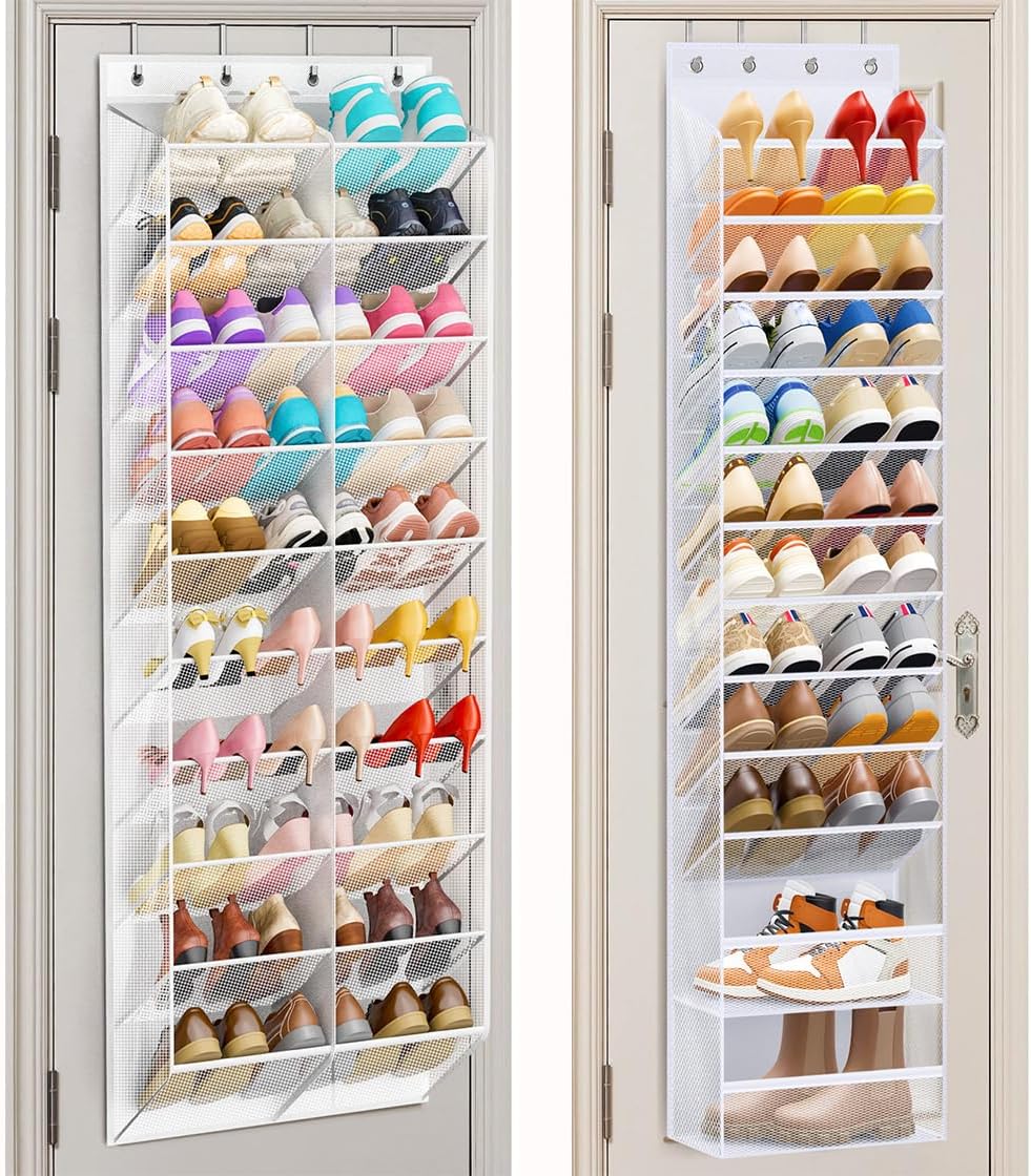MISSLO Mesh Over the Door Shoe Organizer, 2 Packs