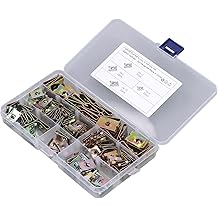 U Somun Klipsleri &Ccedil;eşitler Kiti 110 Par&ccedil;a - 65 Manganez &Ccedil;elik ve 304 Paslanmaz &Ccedil;elik Otomotiv ve Motosiklet Kullanımı i&ccedil;in U Şekilli Bağlantı Elemanları - Boyut NO.6, 8, 10, 12 -