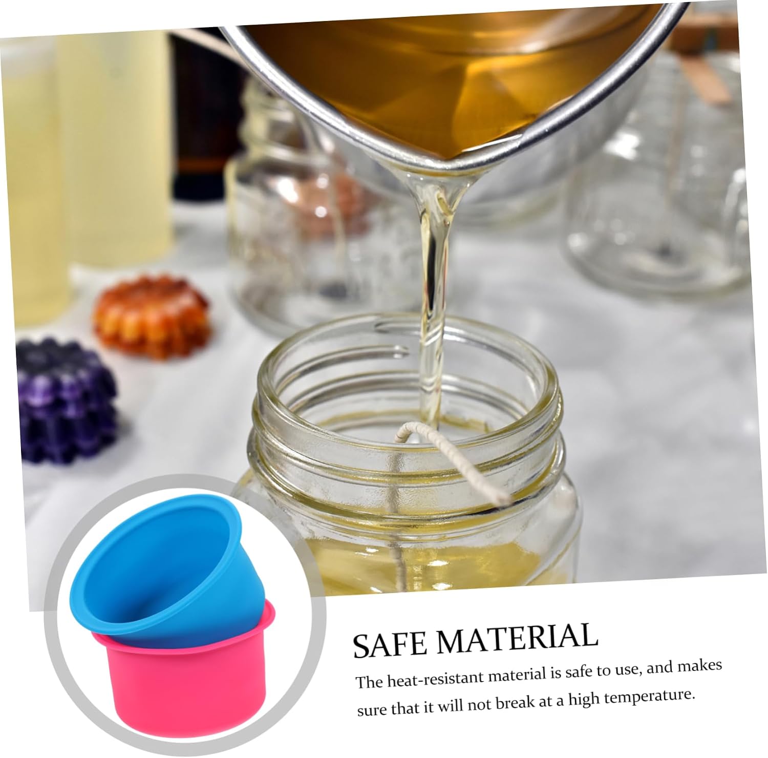 TEHAUX 6pcs - Silicone Wax Melting Bowls Non-Stick Wax Heater Accessories for Home and Salon Use Practical Melting Tool
