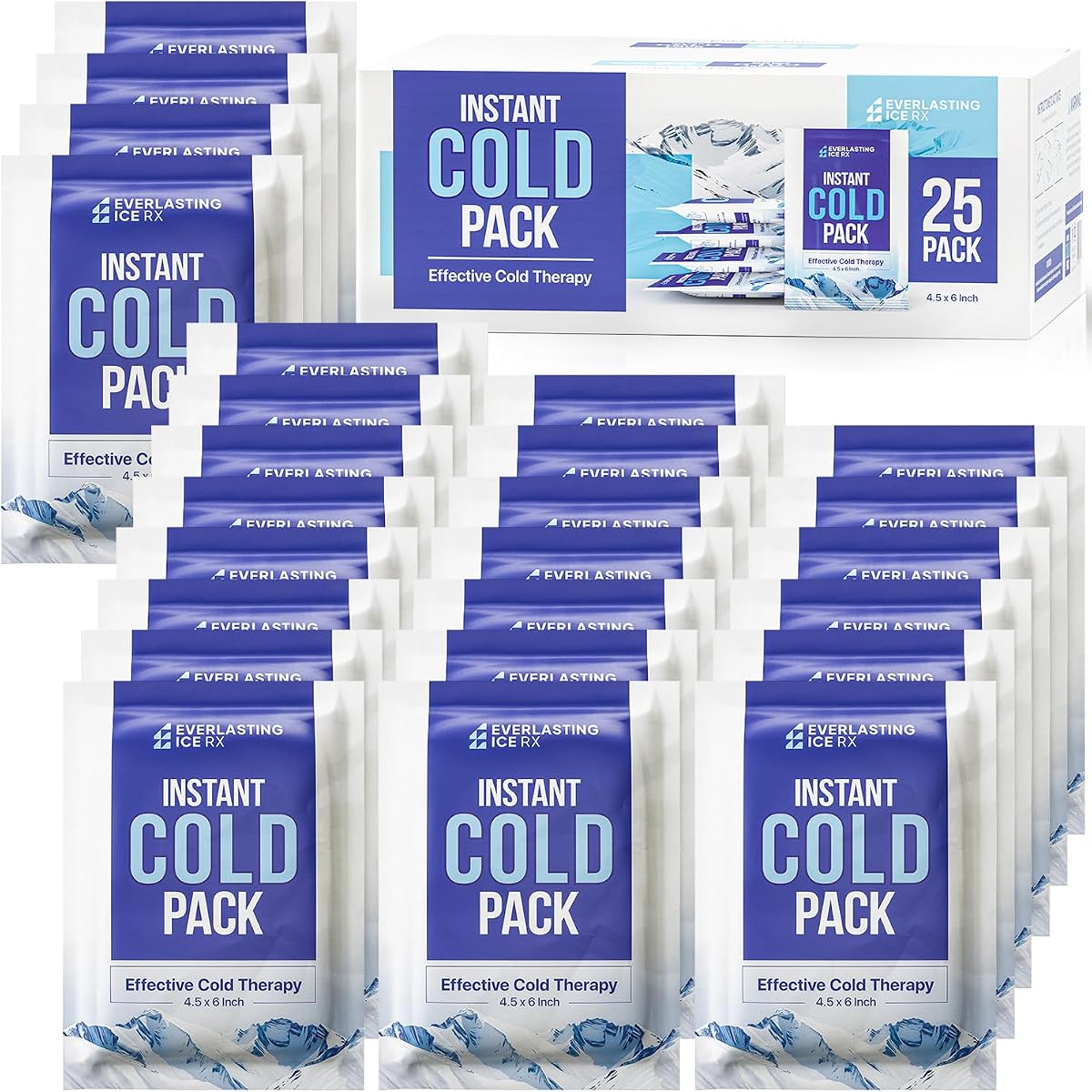 25 Pack Instant Ice Packs for Injuries, Disposable Instant Cold Pack
