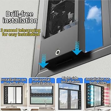 31.5-33.5 Inch Vertical Window Fan For Sliding Windows Stepless Speed Control (0-2800 Rpm) Window Exhaust Fan Waterproof Vertical Window Fan With Living Rooms Bedroom Attics Garages