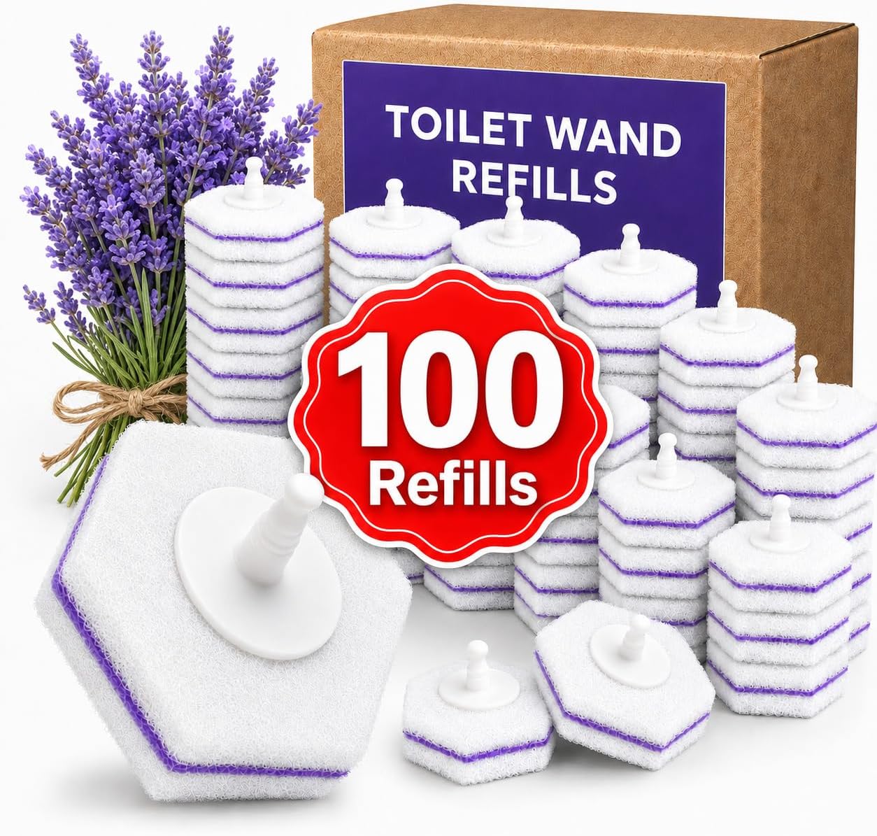 Msvvko Compatible Toilet Wand, Disposable Toilet Brush Head Refills
