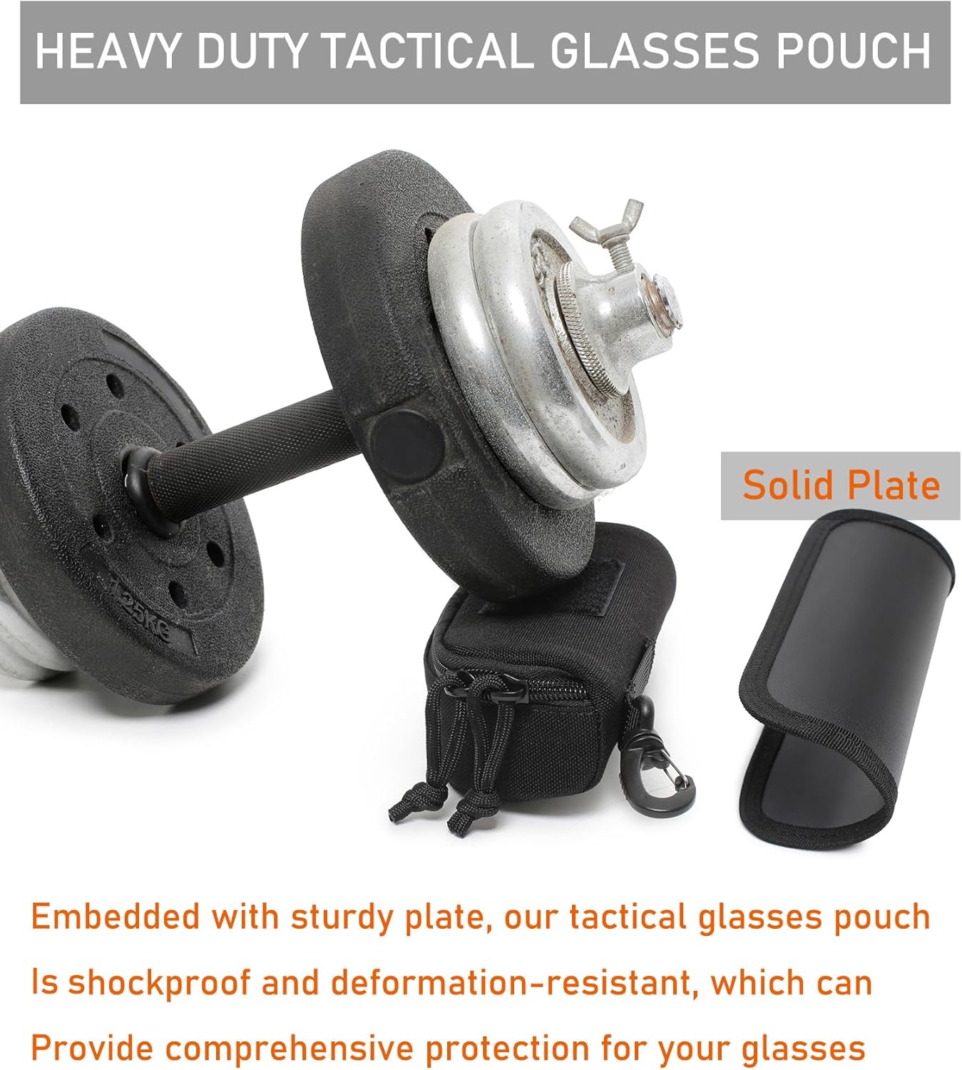 Tactical Molle Glasses Pouch Eyeglasses Hard Case Shockproof Sunglasses Carrying Case with Cleaning Cloth - Image 4