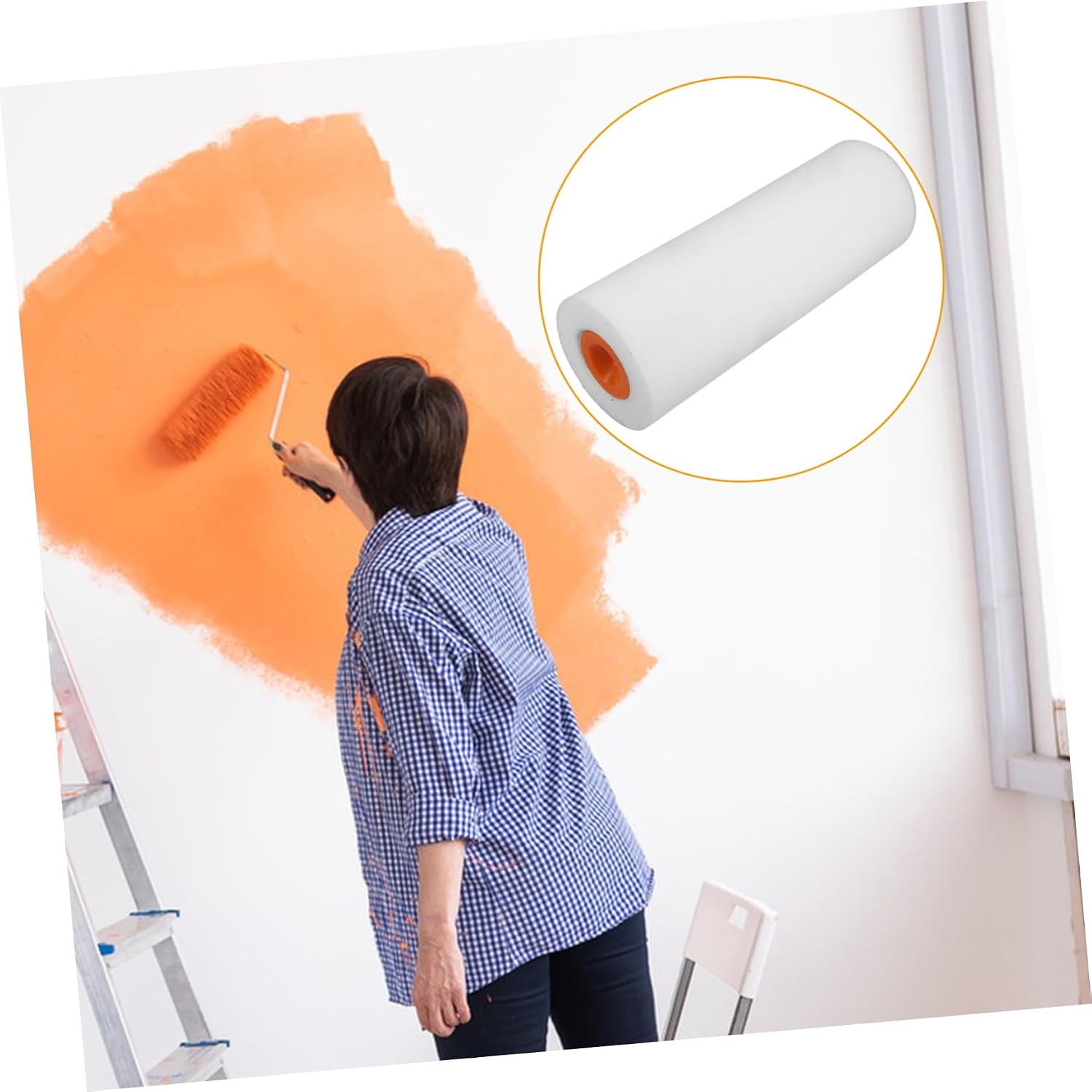 HOMSFOU 4pcs Household Paint Roller for Corner Small Rolling Brush for Small Areas Easy Replacement Paint Roller Frame for Multiple Uses