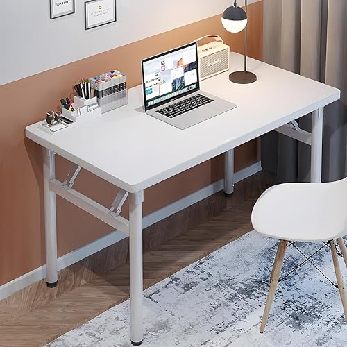 Miniatura 8 de Mesa de estudio de escritorio para computadora, no requiere montaje, mesa plegable para ahorrar espacio en la computadora para oficina en casa