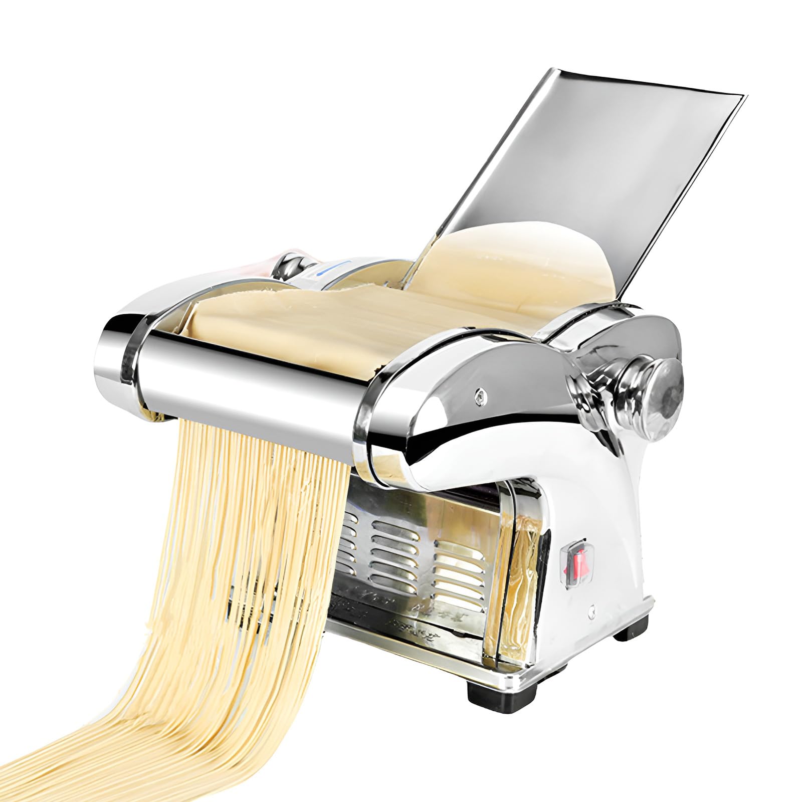 Máquina eléctrica para hacer fideos, cortador de masa comercial de acero inoxidable, colgador de fideos con rodillo para albóndigas, máquina cortadora de fideos con rodillo de espagueti OneKnife
