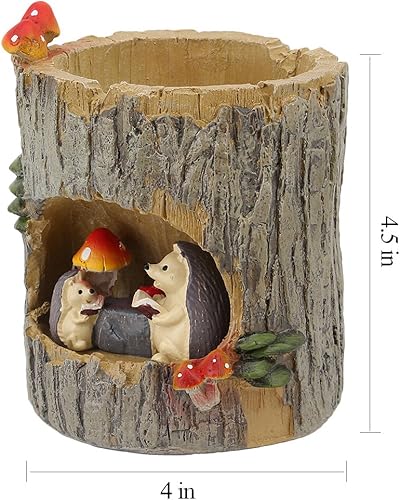 Vista 27 de Segreto Macetas creativas con agujeros de drenaje, jarrón de resina para decoración del hogar para suculentas, flores, cactus, decoración de Erizo