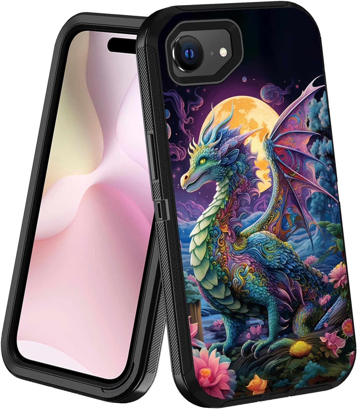 for iPhone 17e Case & iPhone 16e Case, Military Grade Heavy Duty [3-Layer] Dustproof Shockproof Full-Body Phone Cover for iPhone 17e & iPhone 16e 6.1", Dragon