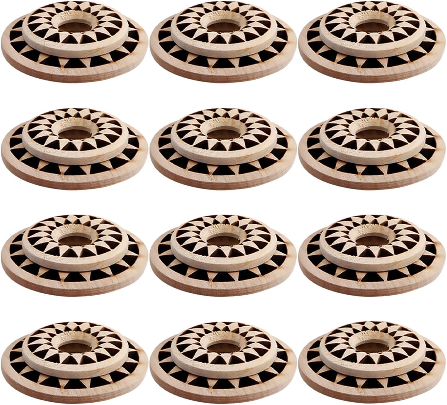MAGICLULU 36pcs Wooden Crystal Sphere Holders for Egg Shaped Rocks Display