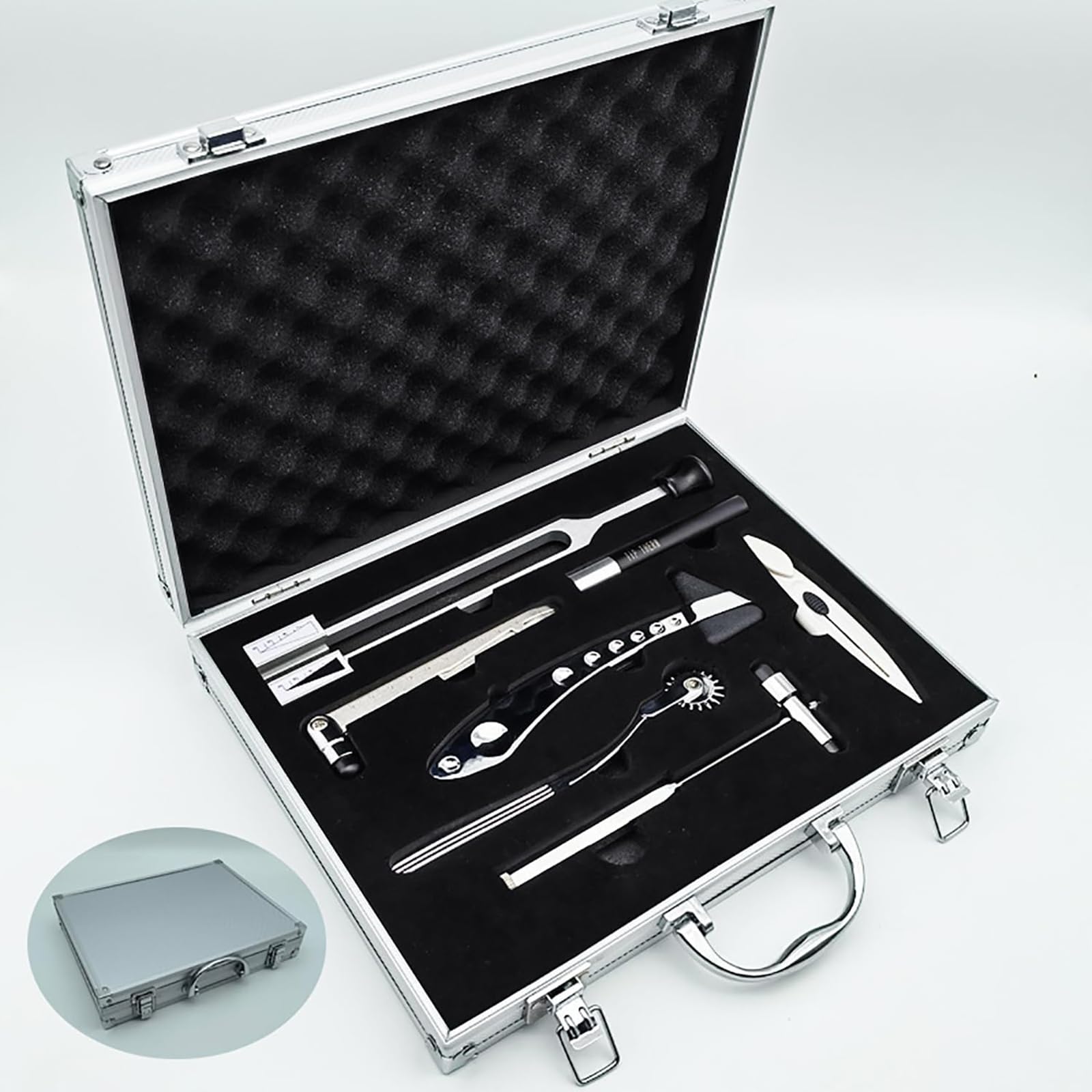 Kit de examen neurológico, juego de diagnóstico de 7 piezas para pruebas de reflejos y sensaciones, ideal para uso clínico y educativo