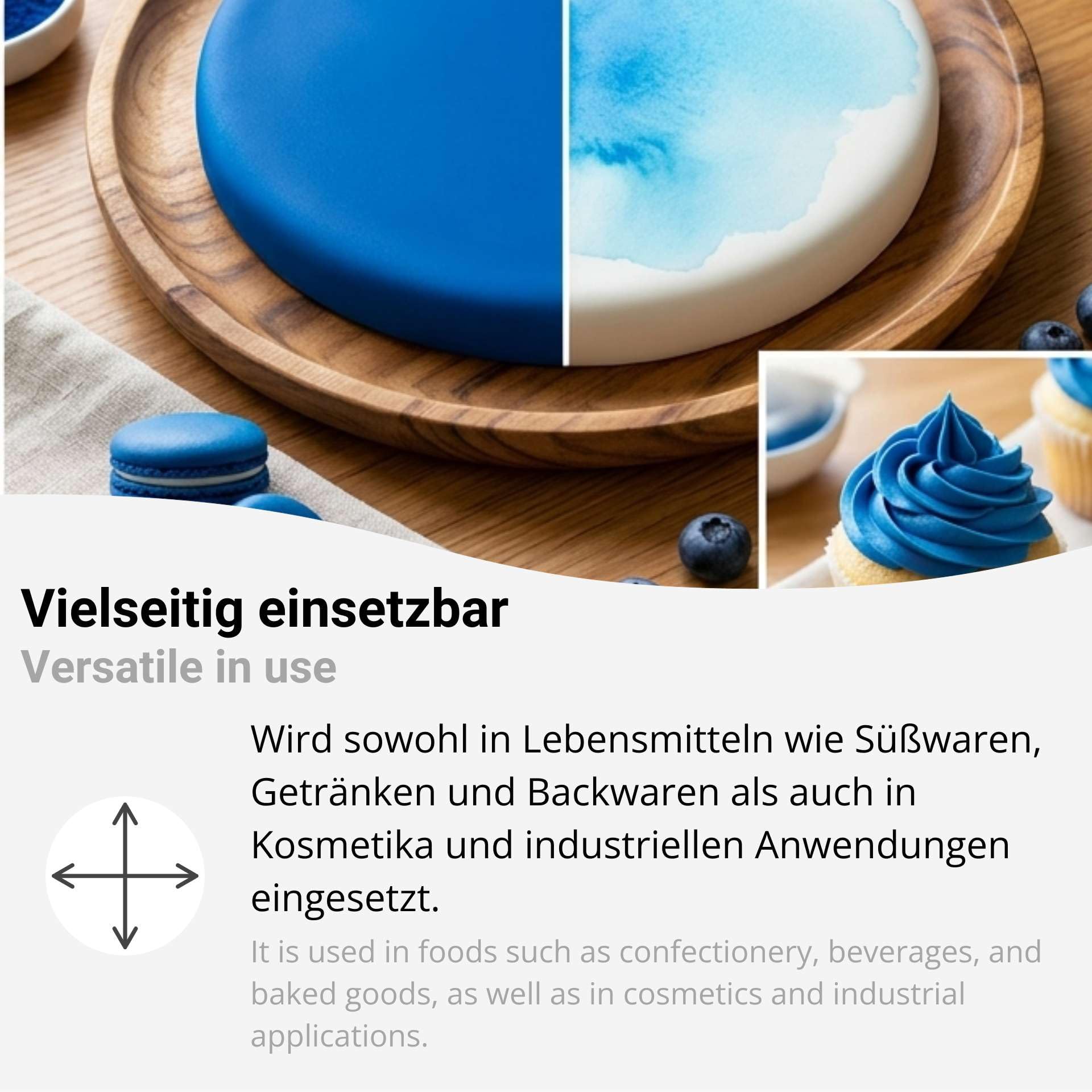Lebensmittelfarbe Blau hochkonzentriert Pulver 1kg wasserlöslich E133