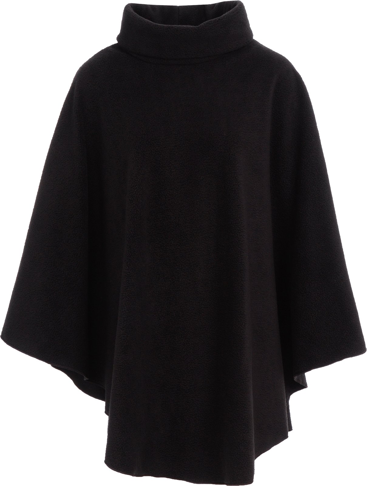 KK Fashion Lines Ladies Womens Fleece Poncho Capes Polo Neck Anti Pill Fleece Cosy Winter Warm (One Size, Black)