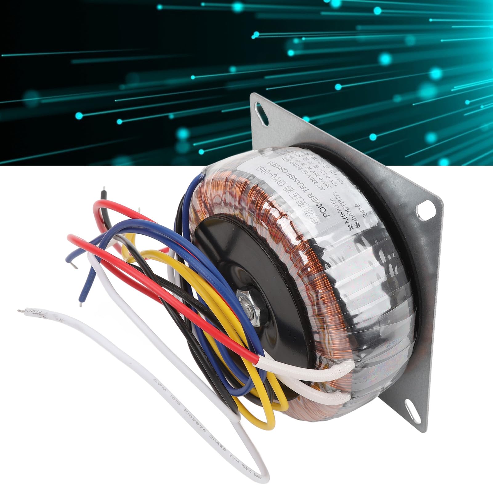 Trasformatore Toroidale Efficient Power Amplificatori a Tubo in Rame Trasformatore per Amplificatore Altoparlante, AC Dual 28V Dual 12V per Apparecchiature Musicali