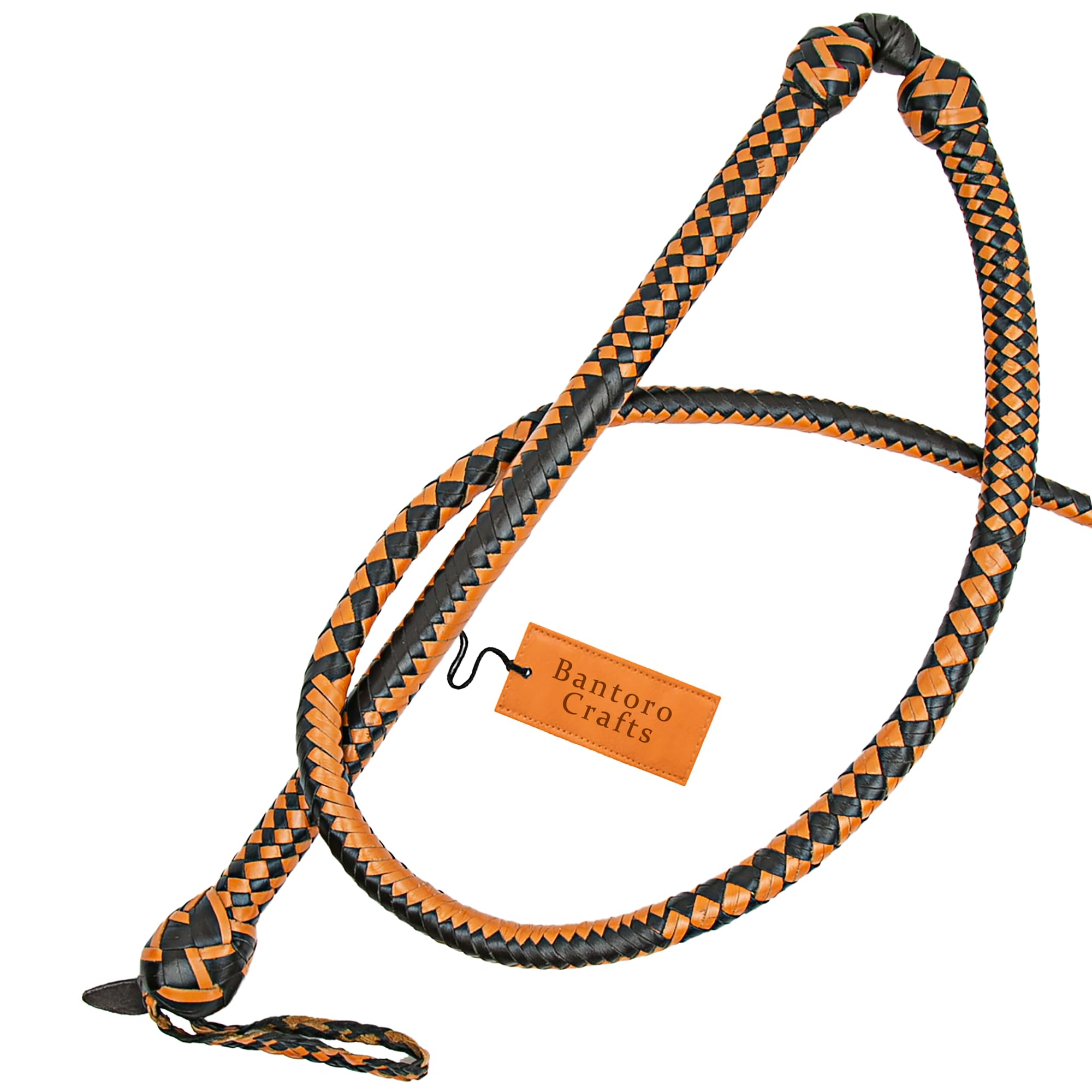 Marrone e Nero Frusta 16 trecce Fili Pelle Intrecciata Frusta in Vera Pelle Pancia in Pelle e Supporto in Pelle all'Interno Frusta Che schiocca Forte
